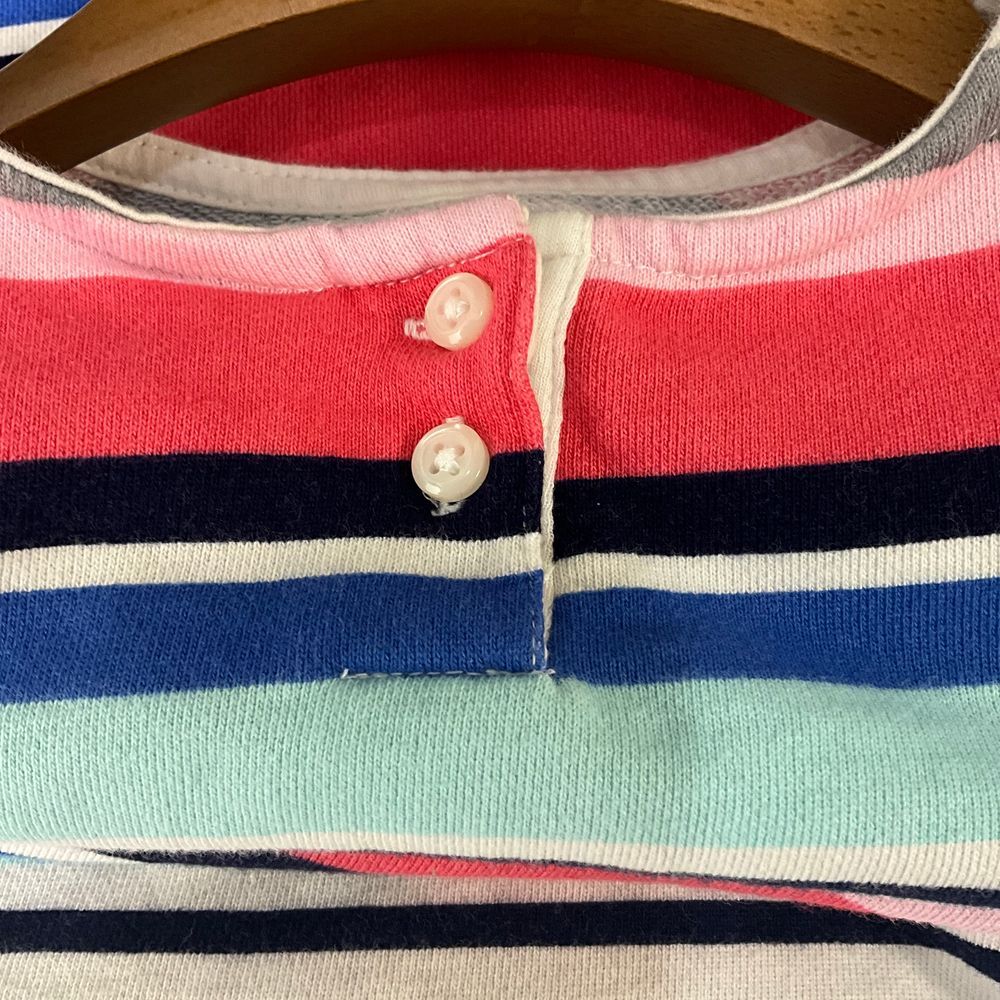 Gymboree Girls Striped Long Sleeve Dress Casual Rainbow Stripes Size 5-6 - Picture 4 of 5